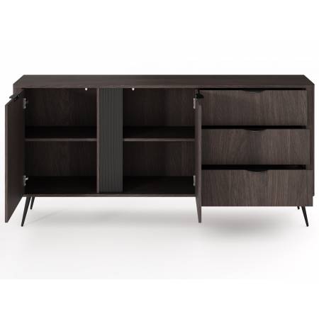 Komoda 195 cm 2D szuflady ryflowana listwa VIRGO dąb dunin + czarny